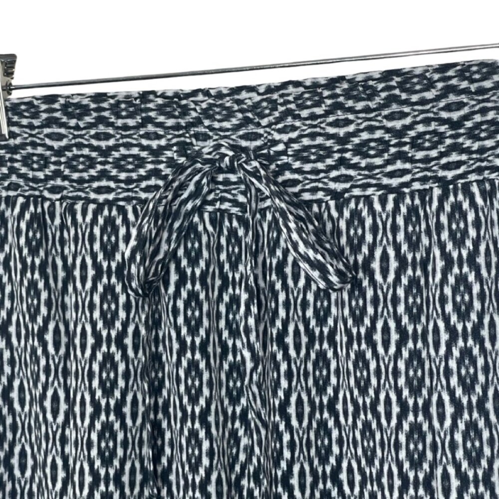 TRUCCO | Women's Blue and White Geometric Print Loose Fit Casual Pants | Size L - Picture 5 of 11